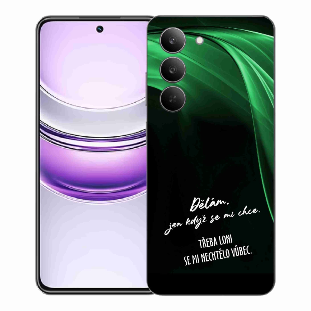 Gelový kryt mmCase na Realme 14x 5G - vtipný text 12 černé pozadí