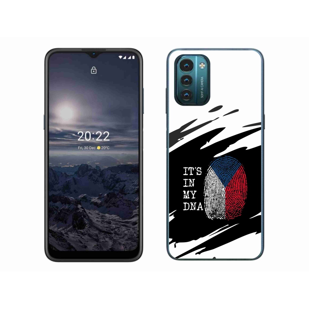 Gelový kryt mmCase na Nokia G11/G21 - vlajka otisk prstu černobílé pozadí