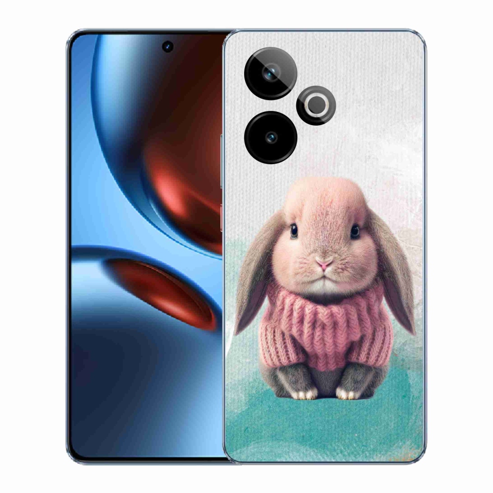 Gelový kryt mmCase na Realme GT 7 5G/GT 7T 5G - králíček ve svetru