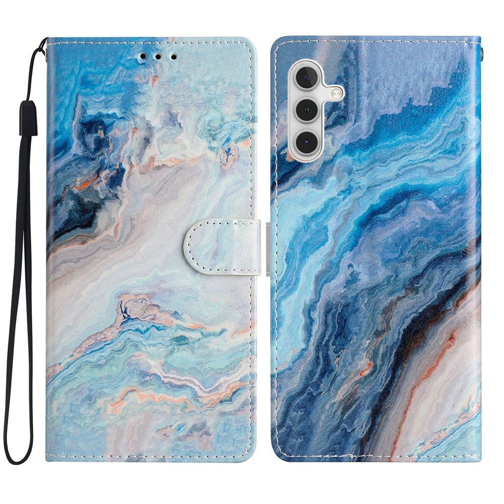 Unique knížkové pouzdro na Samsung Galaxy S25 FE - modrý mramor
