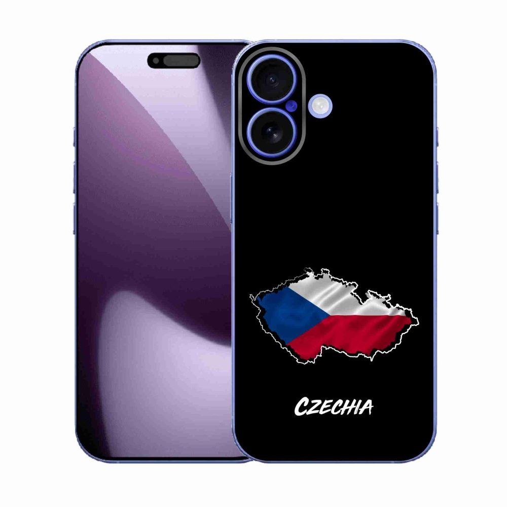 Gelový kryt mmCase na iPhone 17 - Czechia černé pozadí