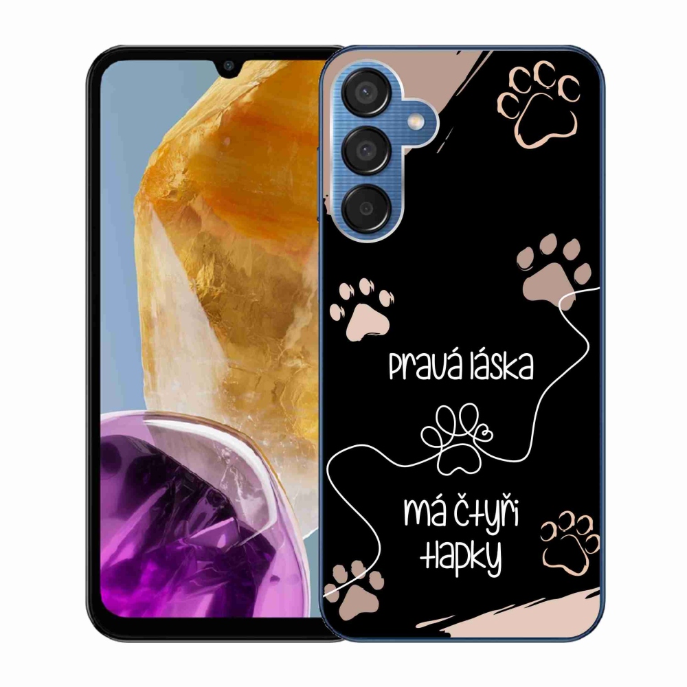 Gelový kryt mmCase na Samsung Galaxy M15 5G - psí motiv 1 černé pozadí