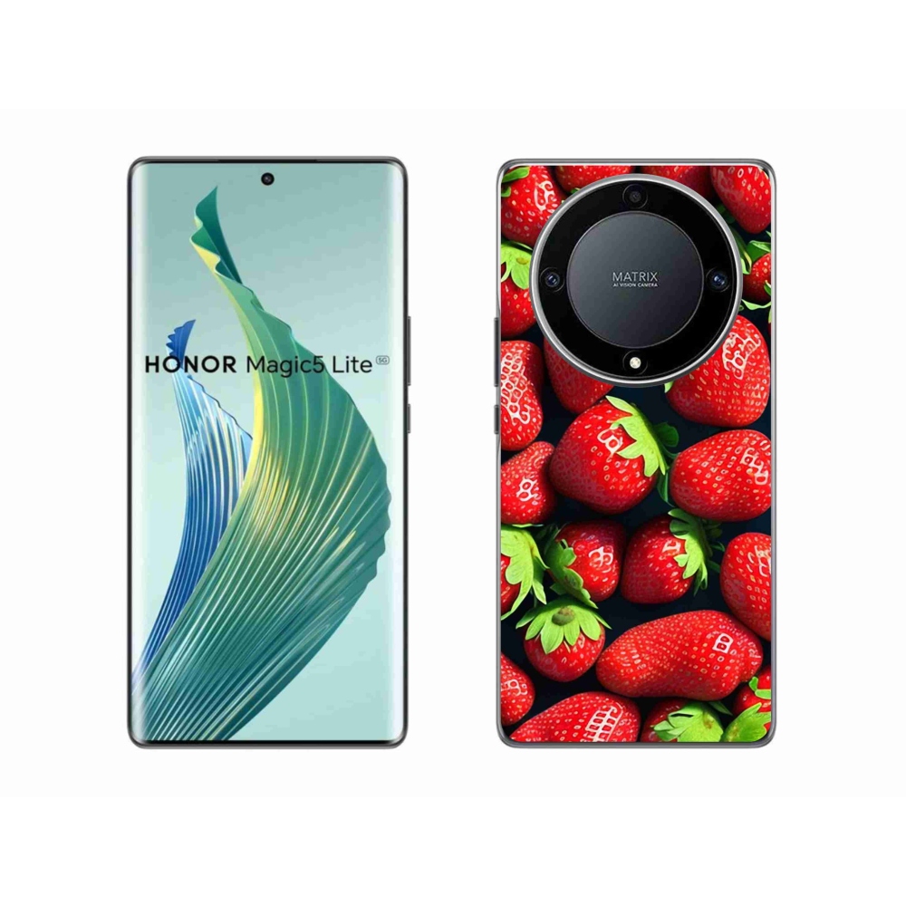 Gelový kryt mmCase na Honor Magic 5 Lite 5G - jahody
