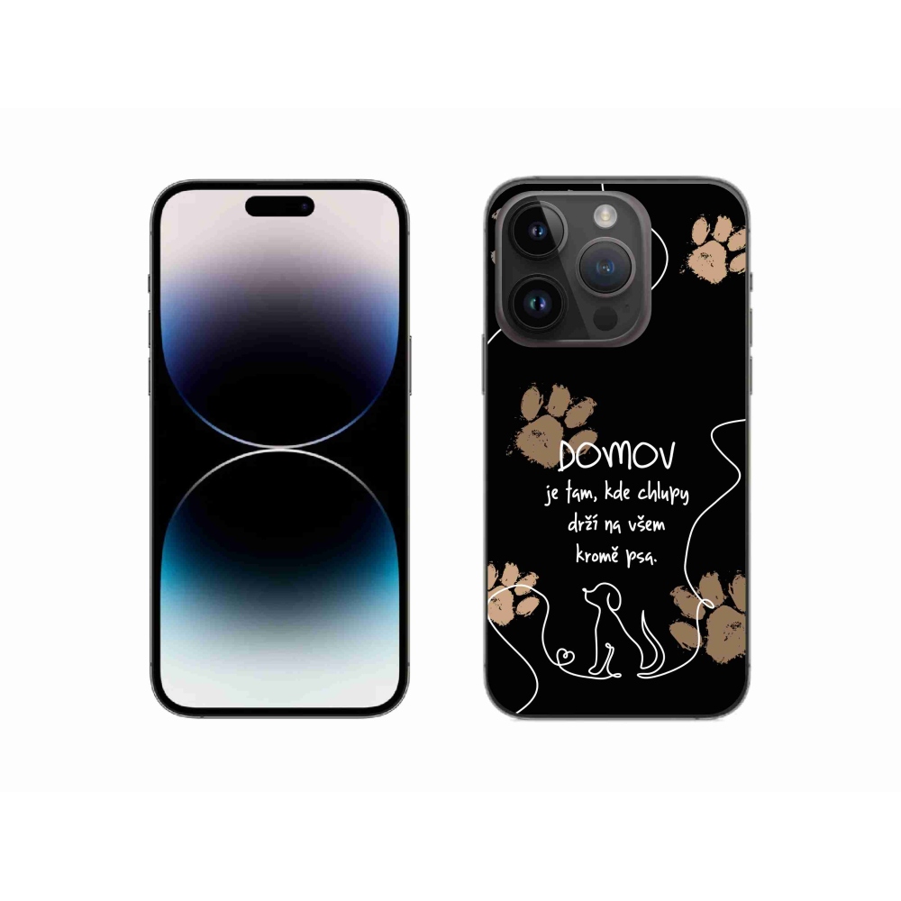 Gelový kryt mmCase na iPhone 14 Pro 6.1 - psí motiv černé pozadí