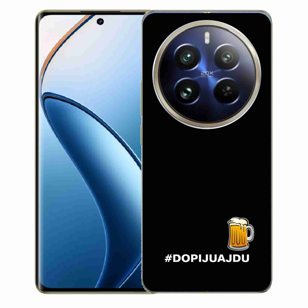 Gelový kryt mmCase na Realme 12 Pro 5G/12 Pro+ 5G - pivní motiv 1 černé pozadí