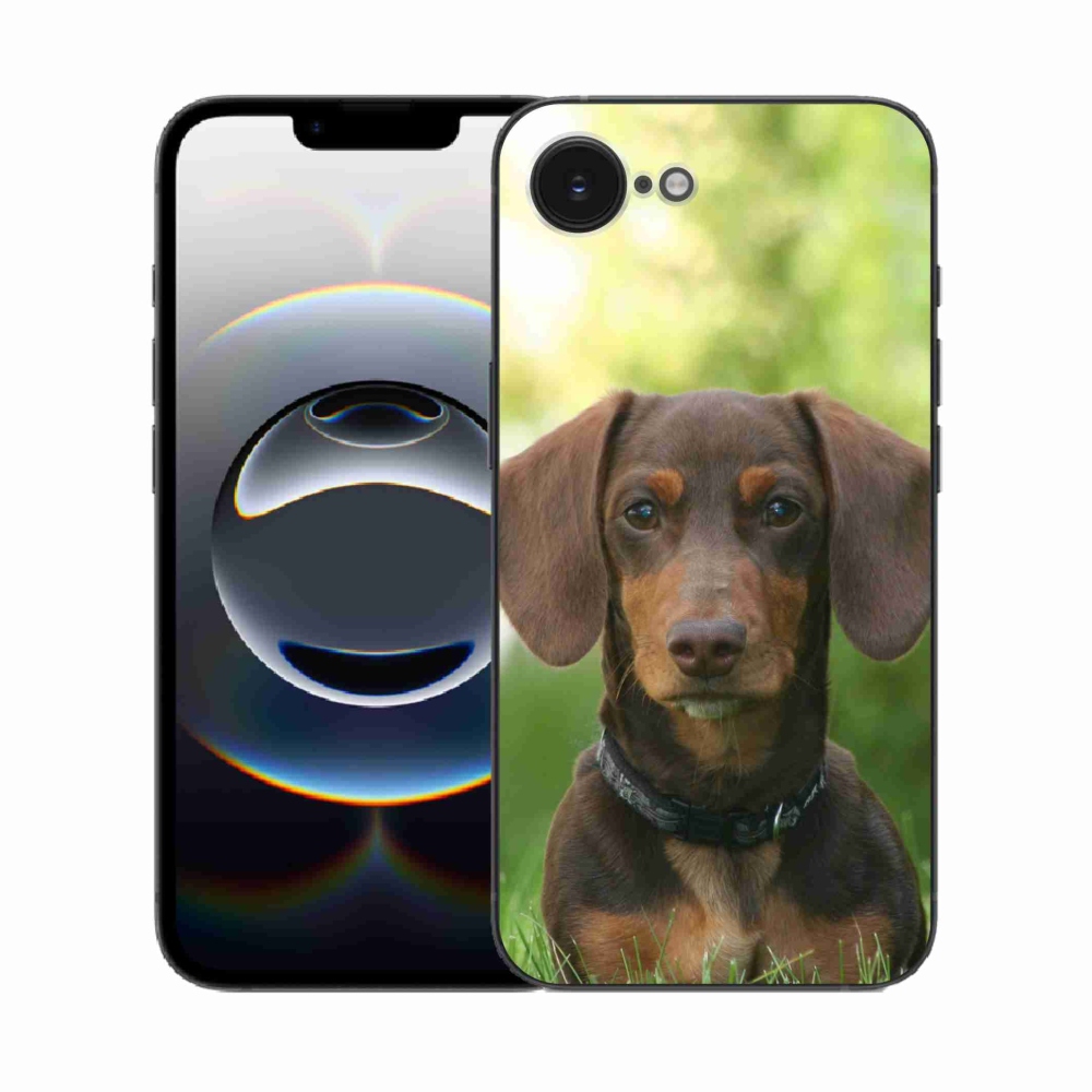 Gelový kryt mmCase na iPhone 16e - hnědý jezevčík