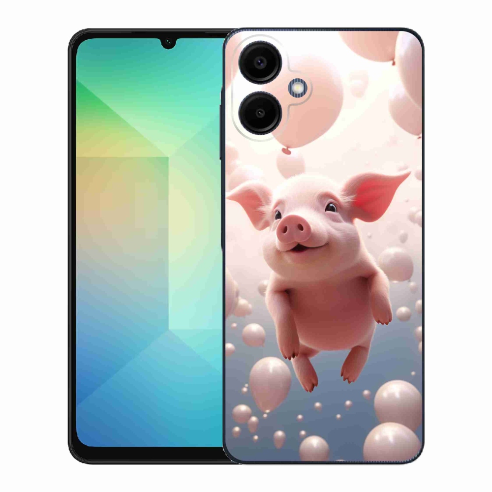 Gelový kryt mmCase na Samsung Galaxy A06 4G - prasátko s balónky