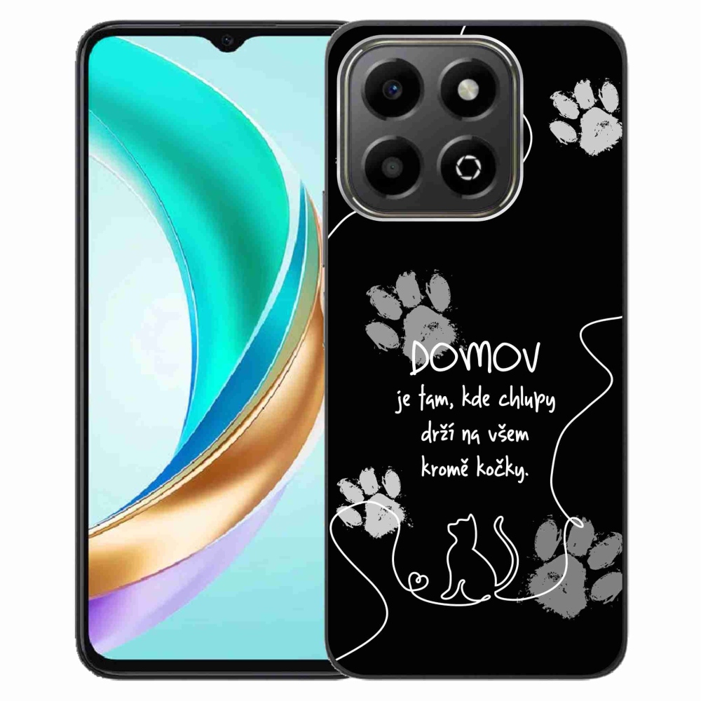 Gelový kryt mmCase na Honor X6b - kočičí motiv černé pozadí