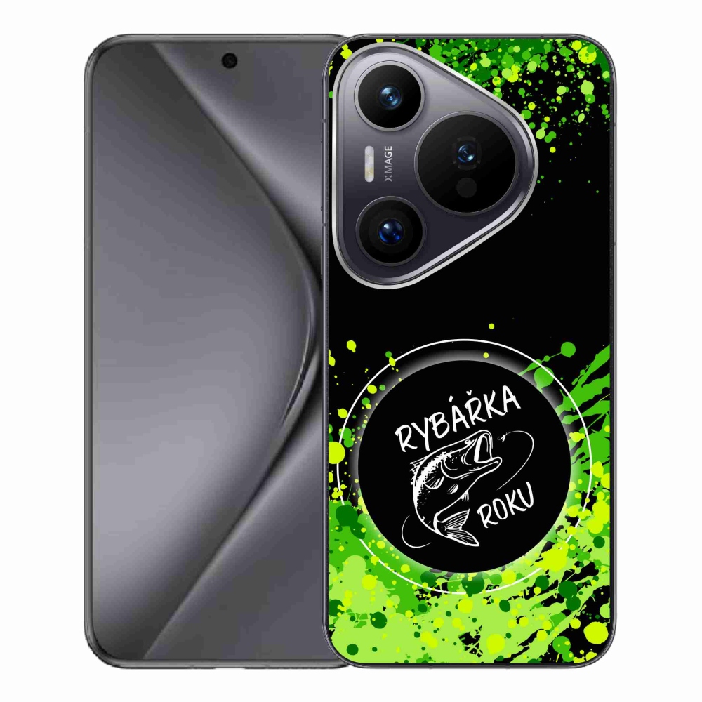 Gelový kryt mmCase na Huawei Pura 70 Pro - rybářka roku černé pozadí