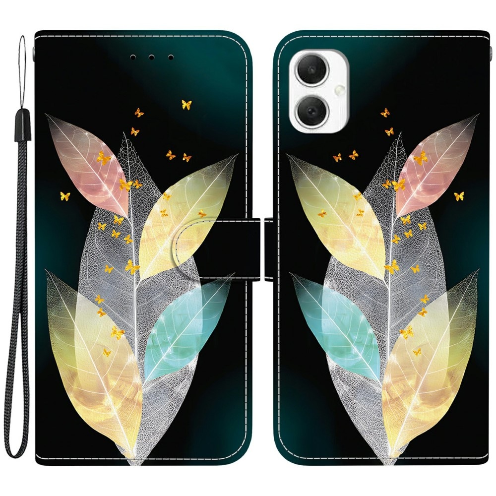 Versatile knížkové pouzdro na Samsung Galaxy A06 4G - barevné listy