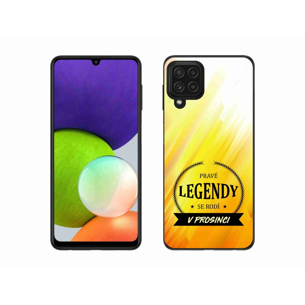 Gelový kryt mmCase na Samsung Galaxy A22 4G - legendy v prosinci žluté pozadí