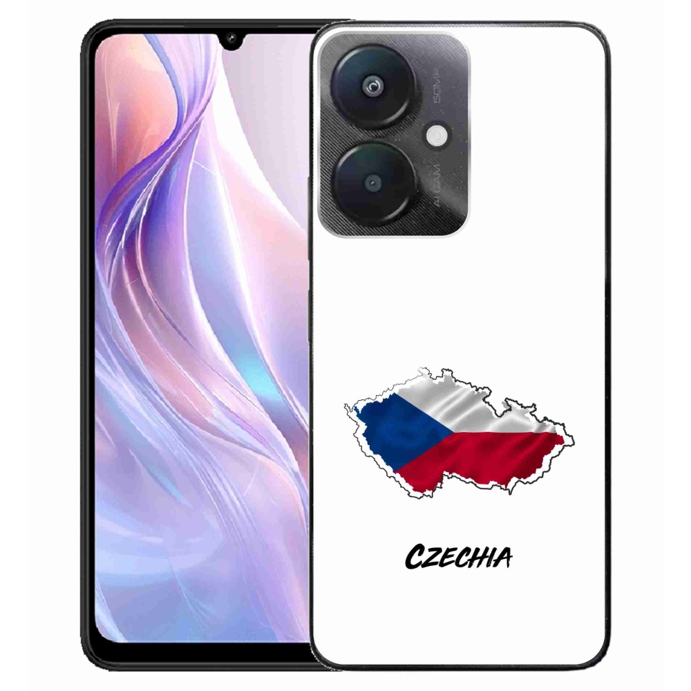 Gelový kryt mmCase na Xiaomi Redmi 13C 5G  - Czechia bílé pozadí