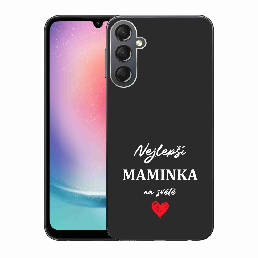 Gelový kryt mmCase na Samsung Galaxy A24 - nejlepší maminka 1 černé pozadí