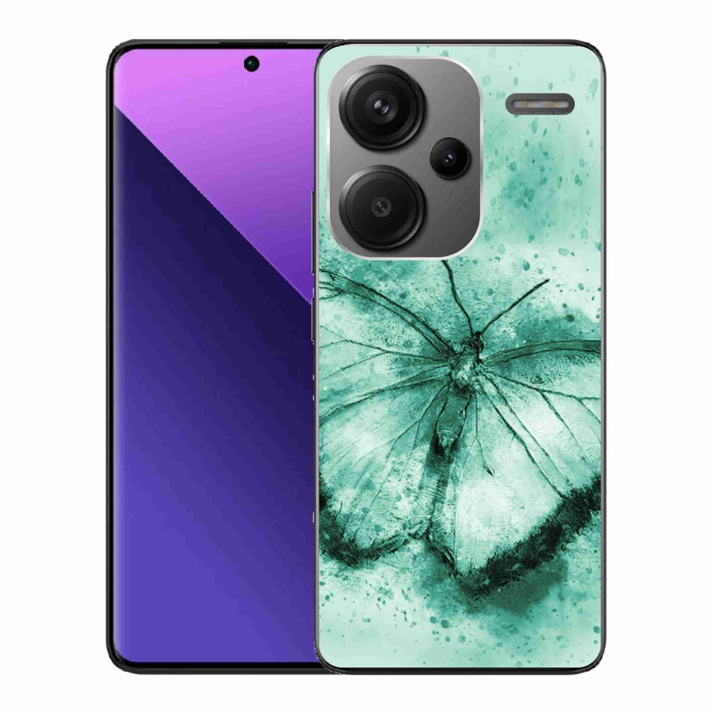 Gelový obal mmCase na Xiaomi Redmi Note 13 Pro+ 5G - zelený motýl