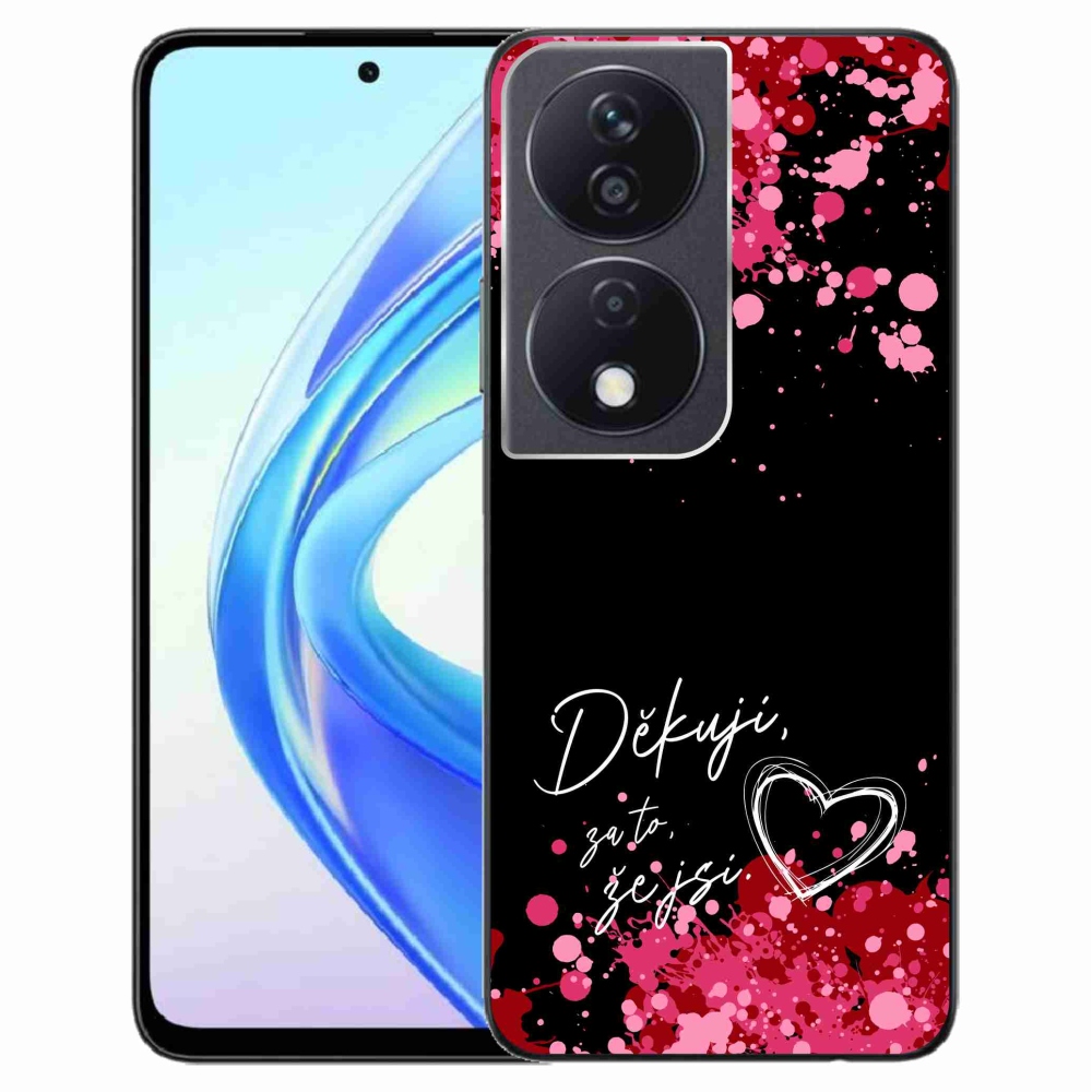 Gelový kryt mmCase na Honor X7b/Honor 90 Smart - zamilovaný text 2 černé pozadí