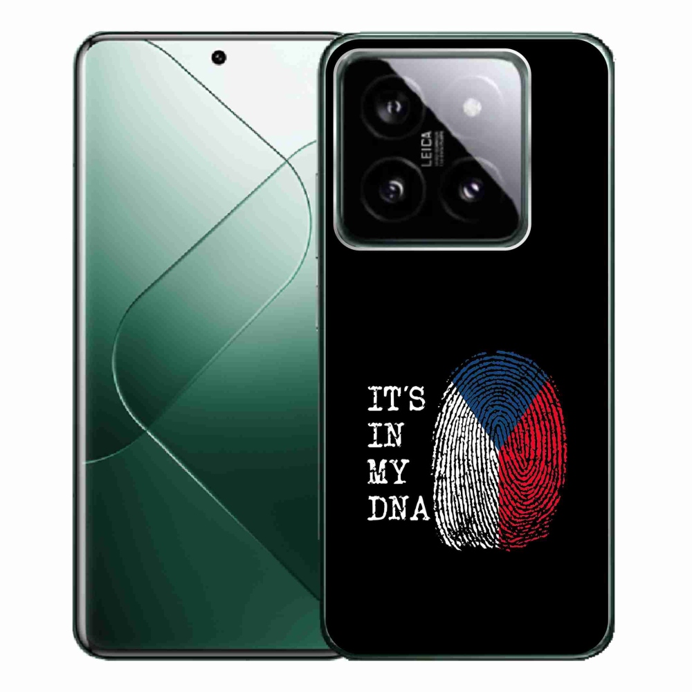 Gelový kryt mmCase na Xiaomi 14 Pro - vlajka otisk prstu černé pozadí