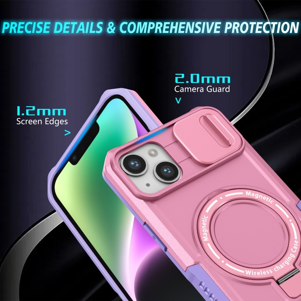 Fulcrum odolný kryt s ochranou fotoaparátu a s MagSafe na iPhone 14 - fialový/růžový