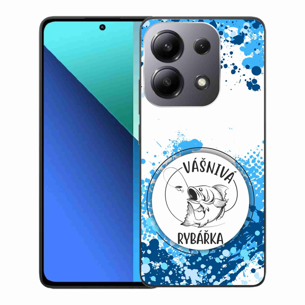 Gelový kryt mmCase na Xiaomi Redmi Note 13 - vášnivá rybářka bílé pozadí