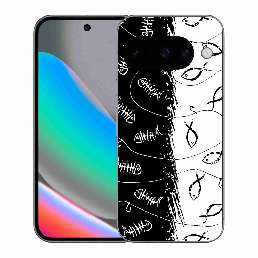 Gelový kryt mmCase na Google Pixel 10 - kostry a rybky