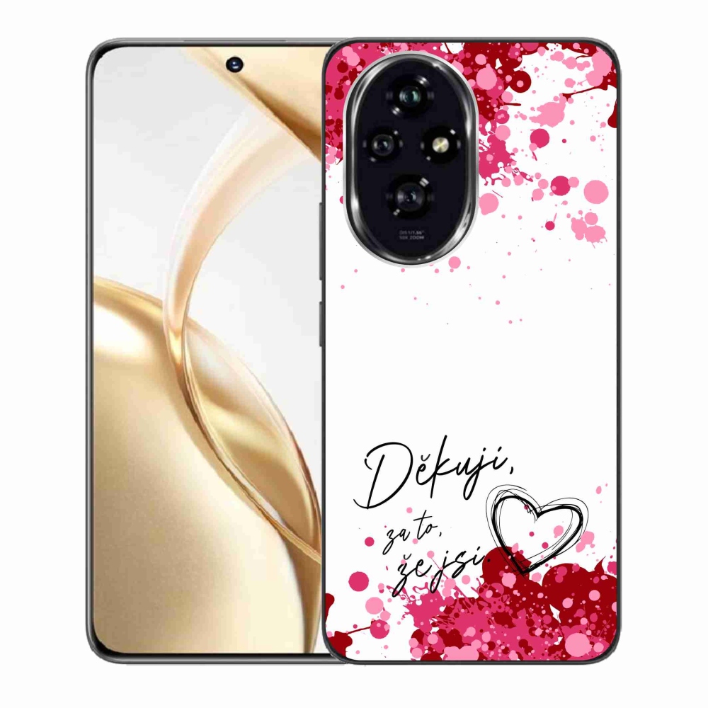 Gelový kryt mmCase na Honor 200 5G - zamilovaný text 2 bílé pozadí