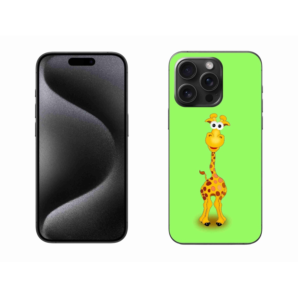 Gelový kryt mmCase na iPhone 15 Pro Max - kreslená žirafa