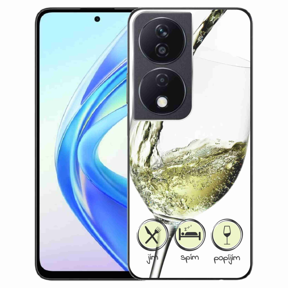 Gelový obal mmCase na Honor X7b/Honor 90 Smart - sklenička vína bílé