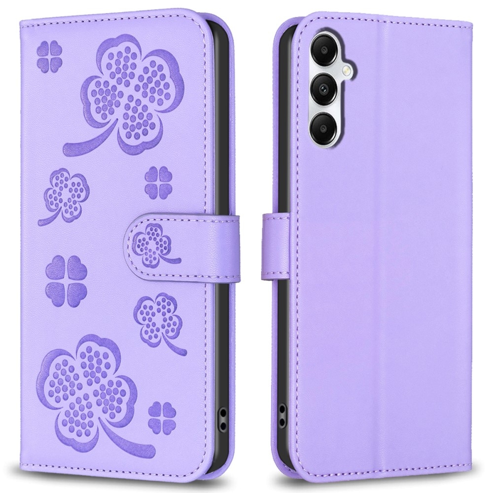 Clover knížkové pouzdro na Samsung Galaxy A56 5G - fialové