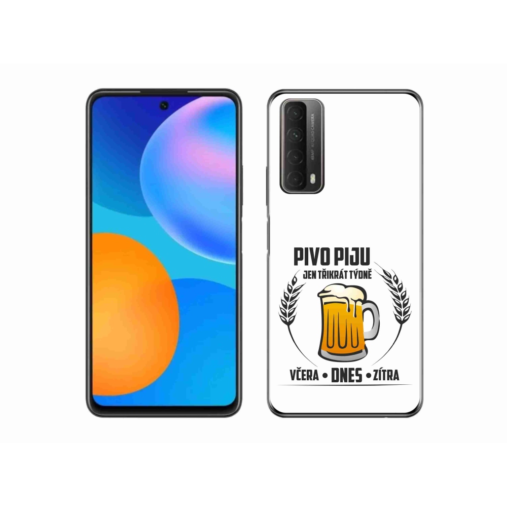 Gelový kryt mmCase na Huawei P Smart (2021) - pivní motiv bílé pozadí