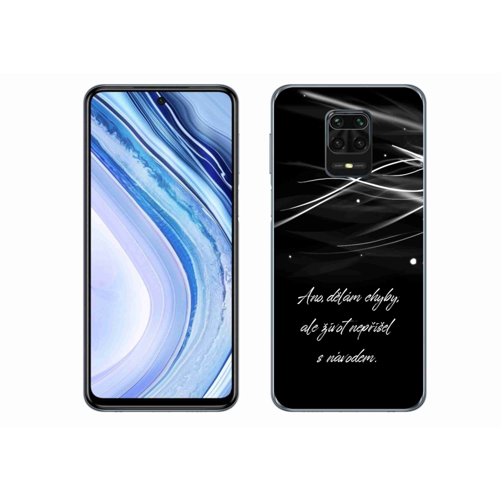 Gelový kryt mmCase na Xiaomi Redmi Note 9S - citát černé pozadí
