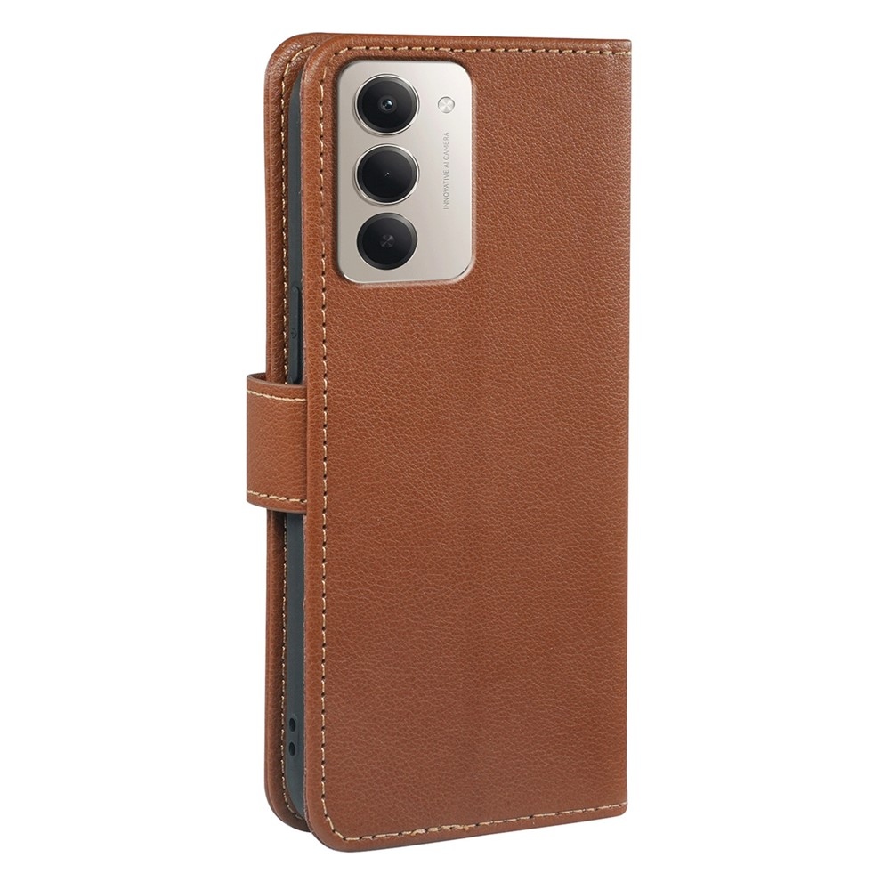 Clasp knížkové pouzdro na Xiaomi Redmi 15 5G (169mm) - hnědé
