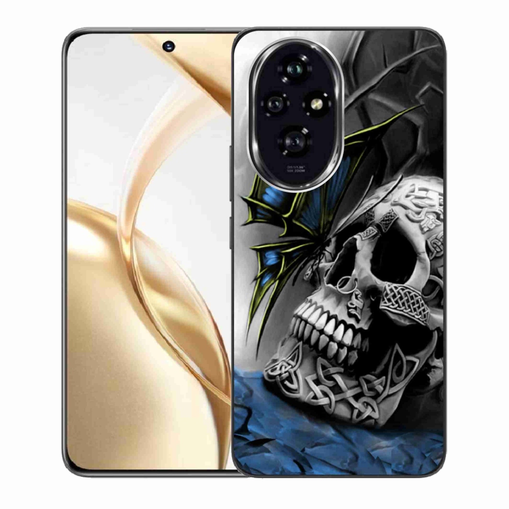 Gelový kryt mmCase na Honor 200 5G - motýl a lebka