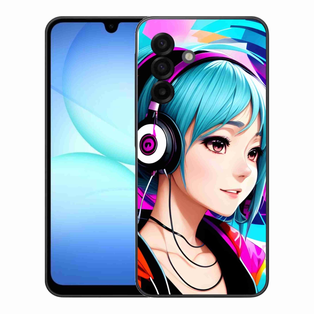 Gelový kryt mmCase na Samsung Galaxy A17 5G - dívka se sluchátky