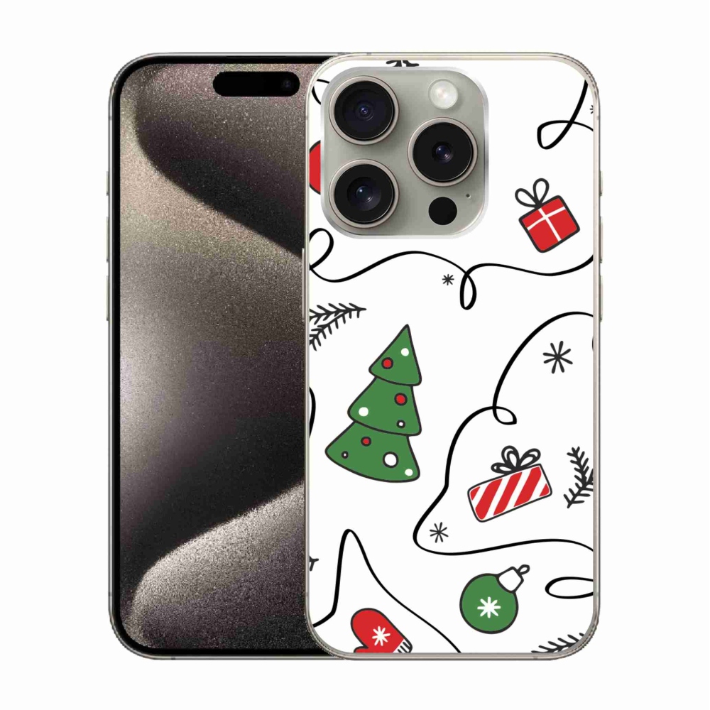 Gelový kryt mmCase na iPhone 15 Pro - vánoční motivy