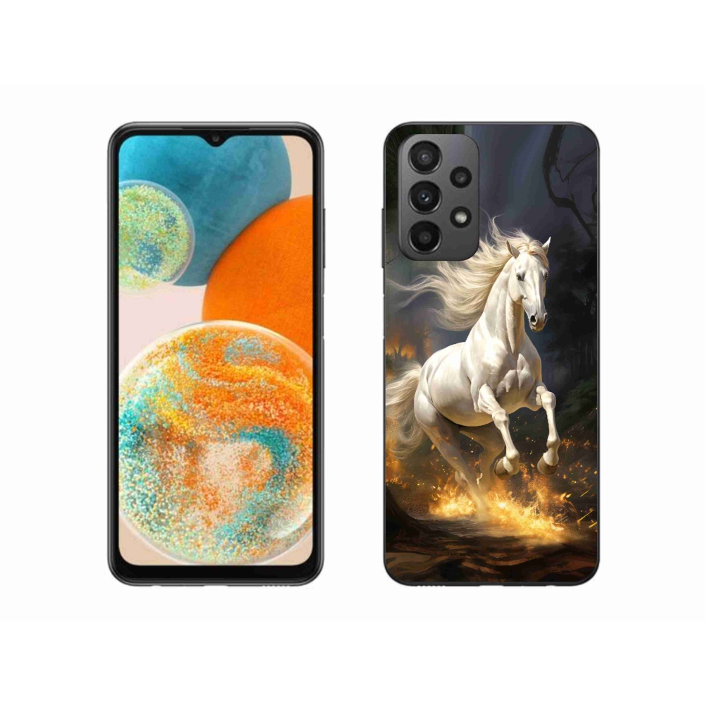 Gelový kryt mmCase na Samsung Galaxy A23 4G/5G - bílý kůň 2