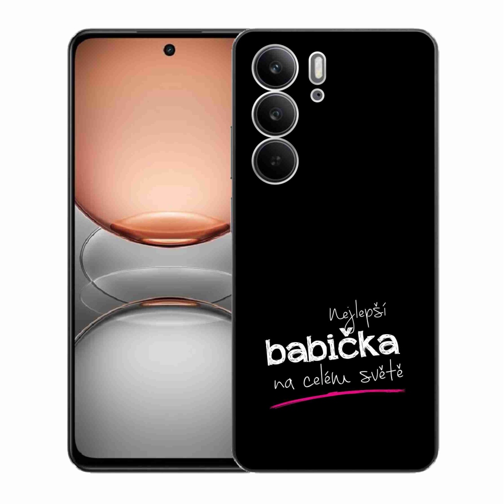 Gelový kryt mmCase na Realme C75 - nejlepší babička 4 černé pozadí