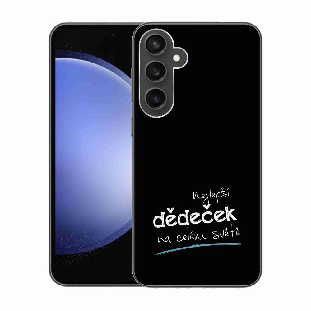 Gelový kryt mmCase na Samsung Galaxy S23 FE - nejlepší dědeček 3 černé pozadí