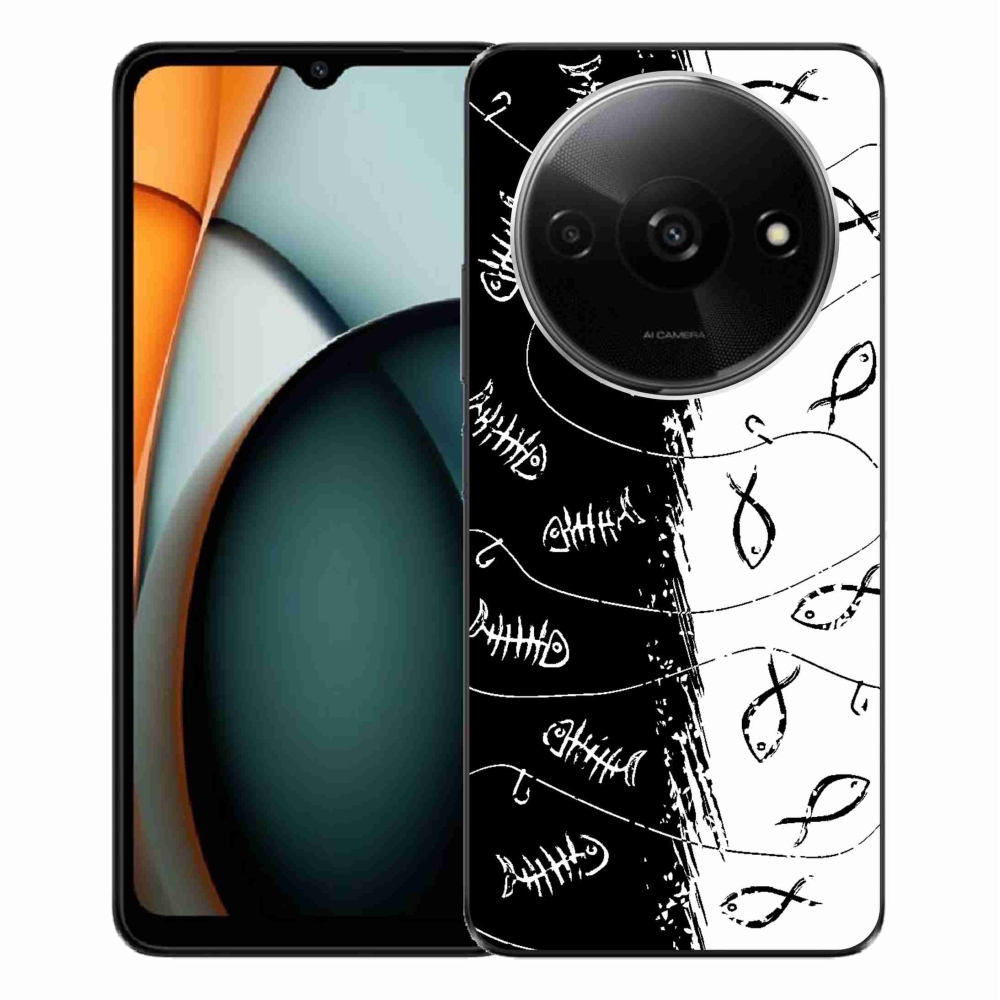 Gelový kryt mmCase na Xiaomi Redmi A3 - kostry a rybky