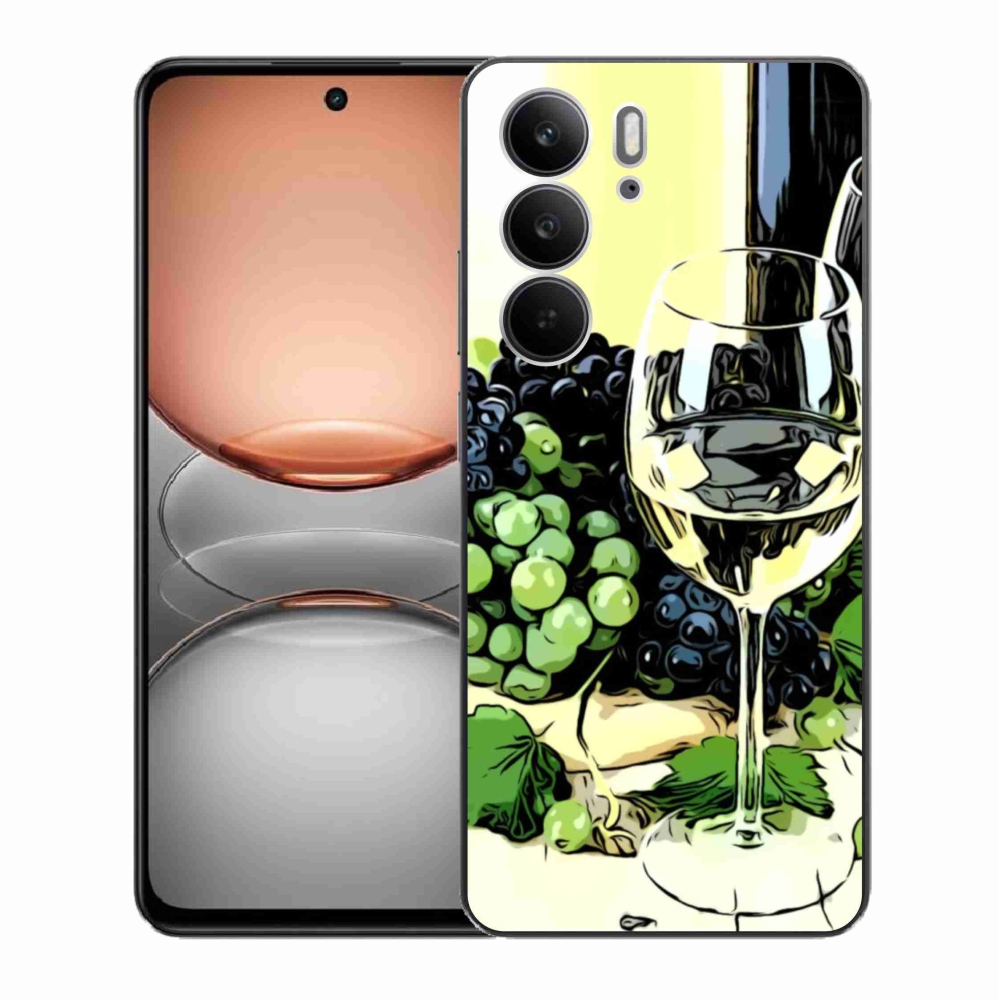 Gelový kryt mmCase na Realme C75 - sklenka vína