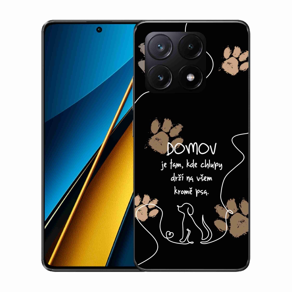 Gelový kryt mmCase na Xiaomi Poco X6 Pro 5G - psí motiv černé pozadí
