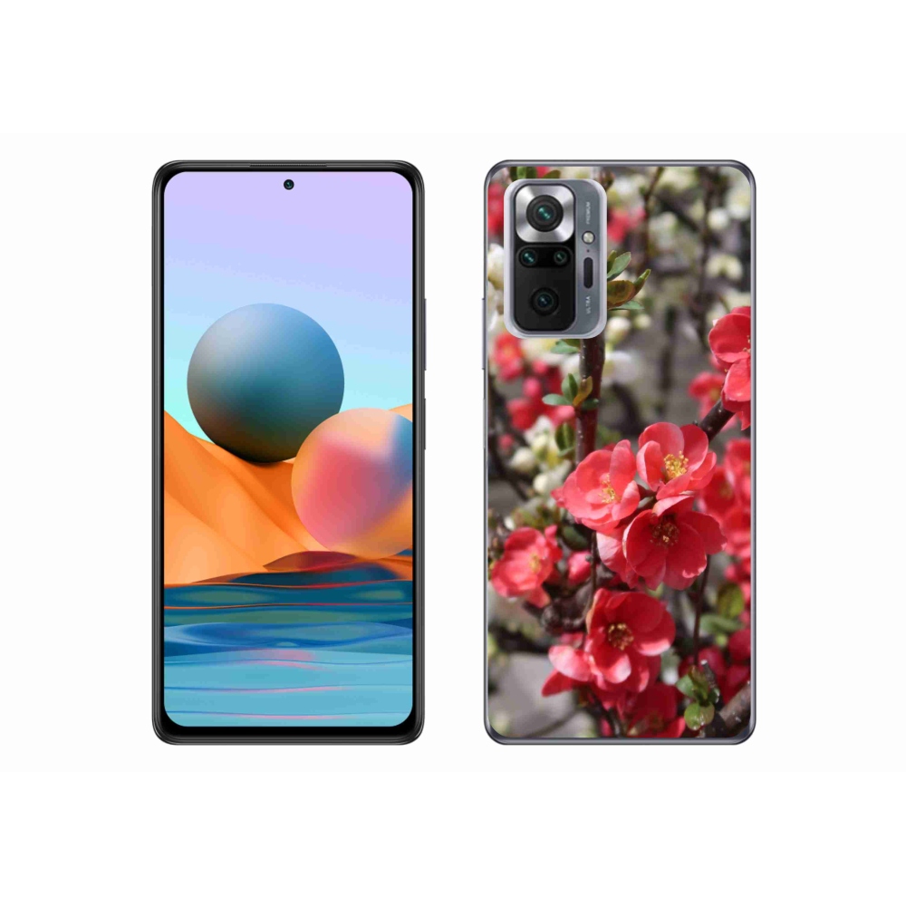 Gelový kryt mmCase na Xiaomi Redmi Note 10 Pro - červené květy