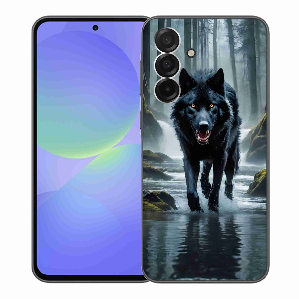Gelový kryt mmCase na Samsung Galaxy A36 5G - černý vlk