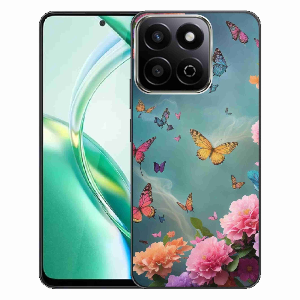 Gelový kryt mmCase na Honor 200 Smart 5G - barevné květy a motýli