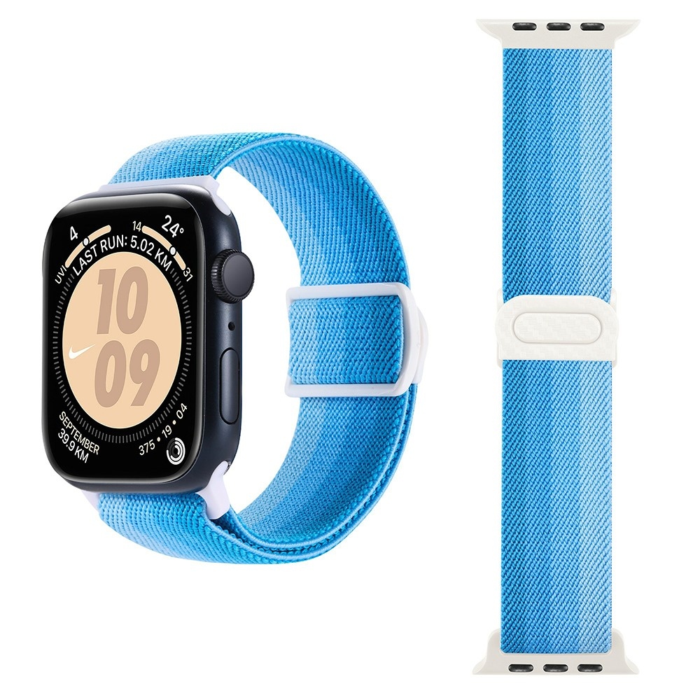 Gradient nylonový řemínek na Apple Watch Ultra/Ultra 2 49mm/SE/SE 2022/2023 44mm/9/8/7 45mm/6/5/4 44mm/3/2/1 42 mm - modré pruhy