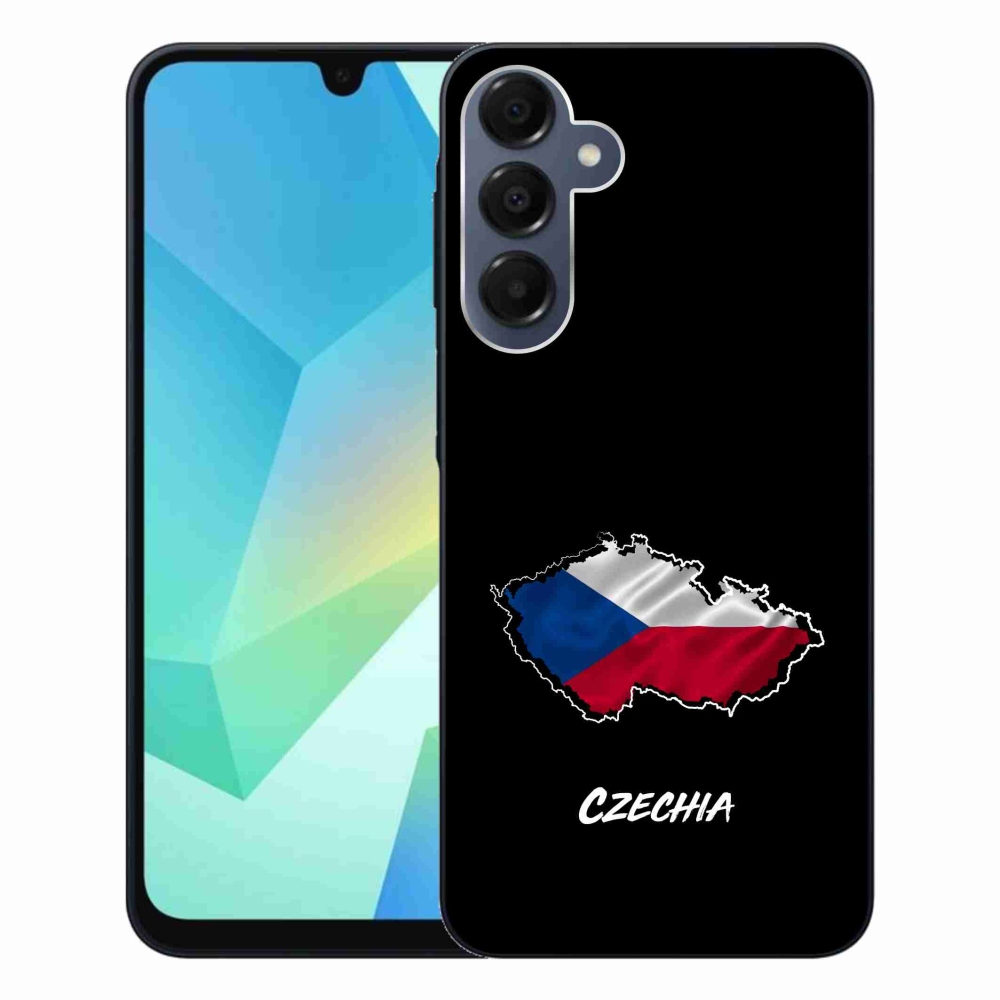 Gelový kryt mmCase na Samsung Galaxy A16 4G/5G - Czechia černé pozadí
