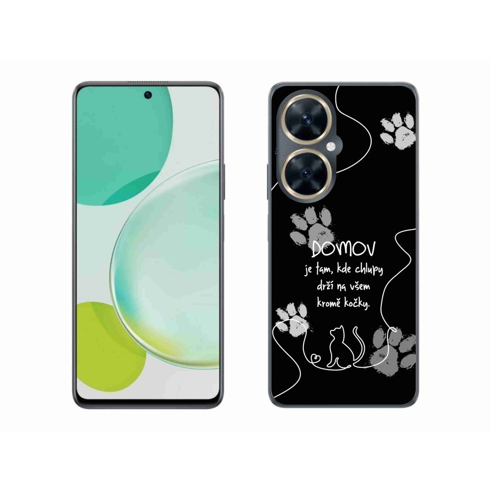 Gelový kryt mmCase na Huawei Nova 11i - kočičí motiv černé pozadí