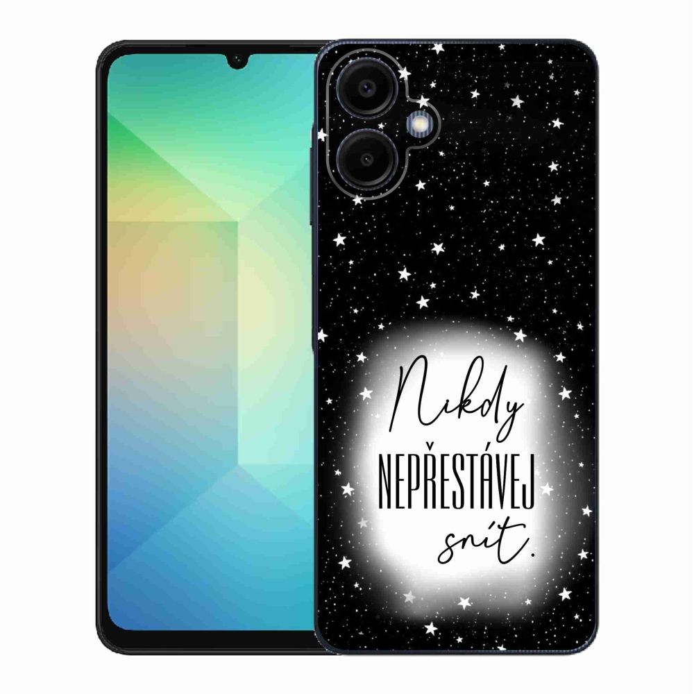 Gelový kryt mmCase na Samsung Galaxy A06 4G - citát 1 bíločerné pozadí