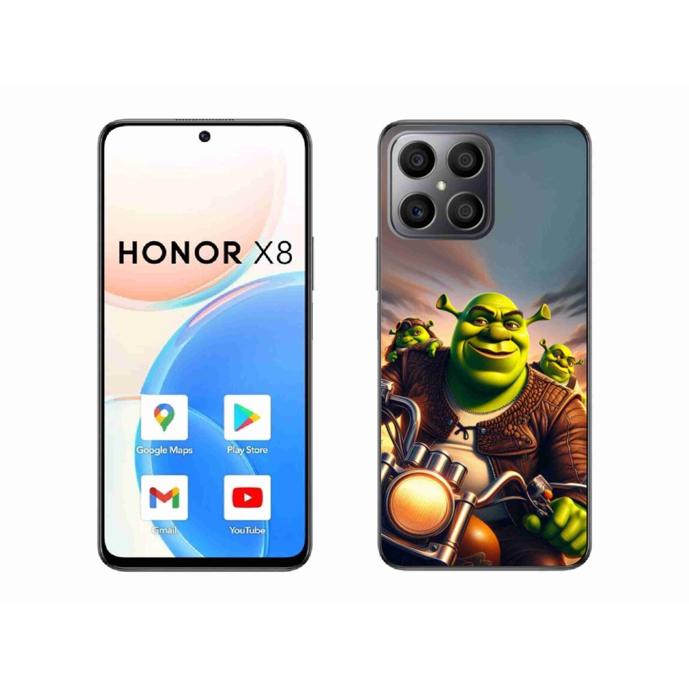 Gelový kryt mmCase na Honor X8 4G - shrek na motorce