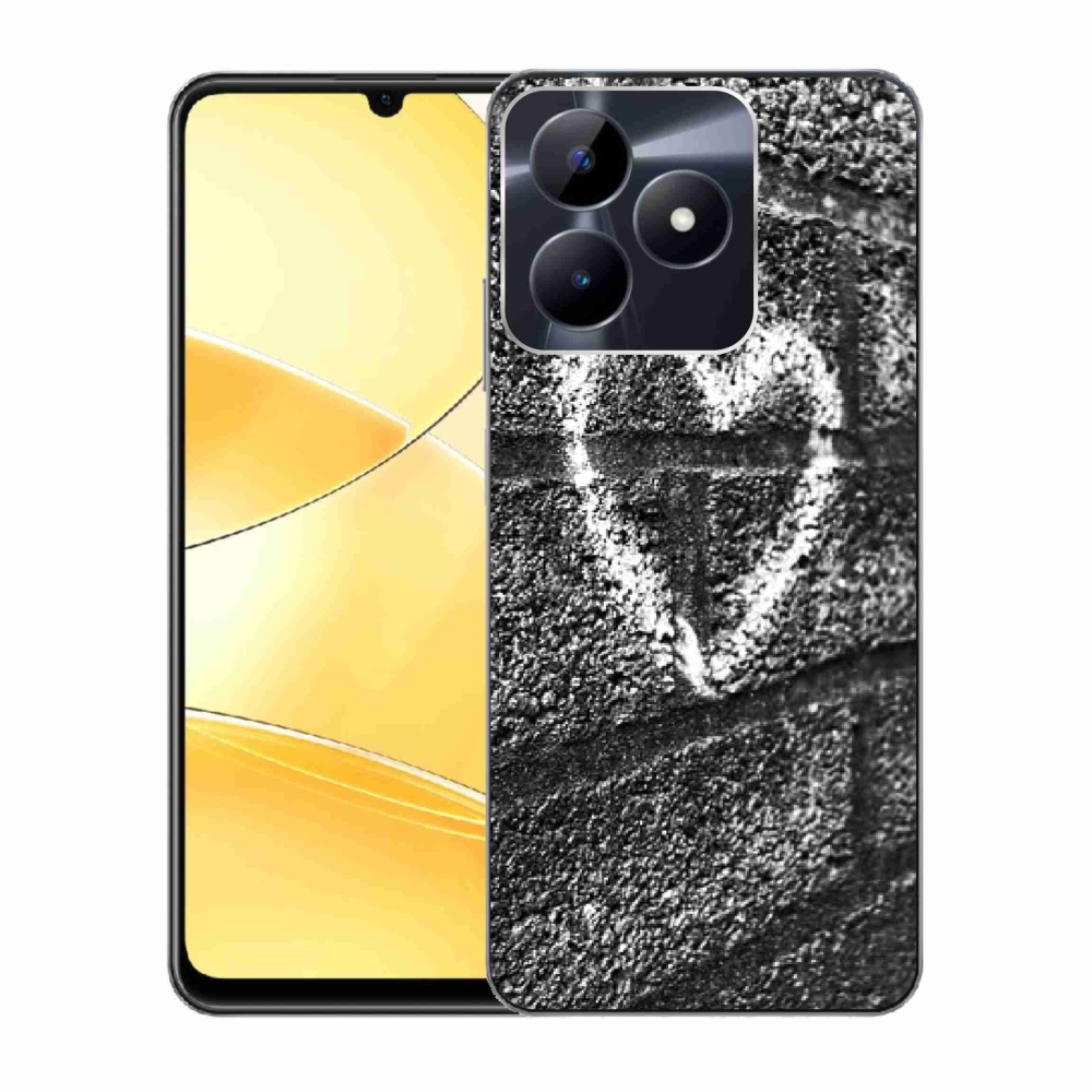 Gelový kryt mmCase na Realme C51/C53 - srdce na zdi