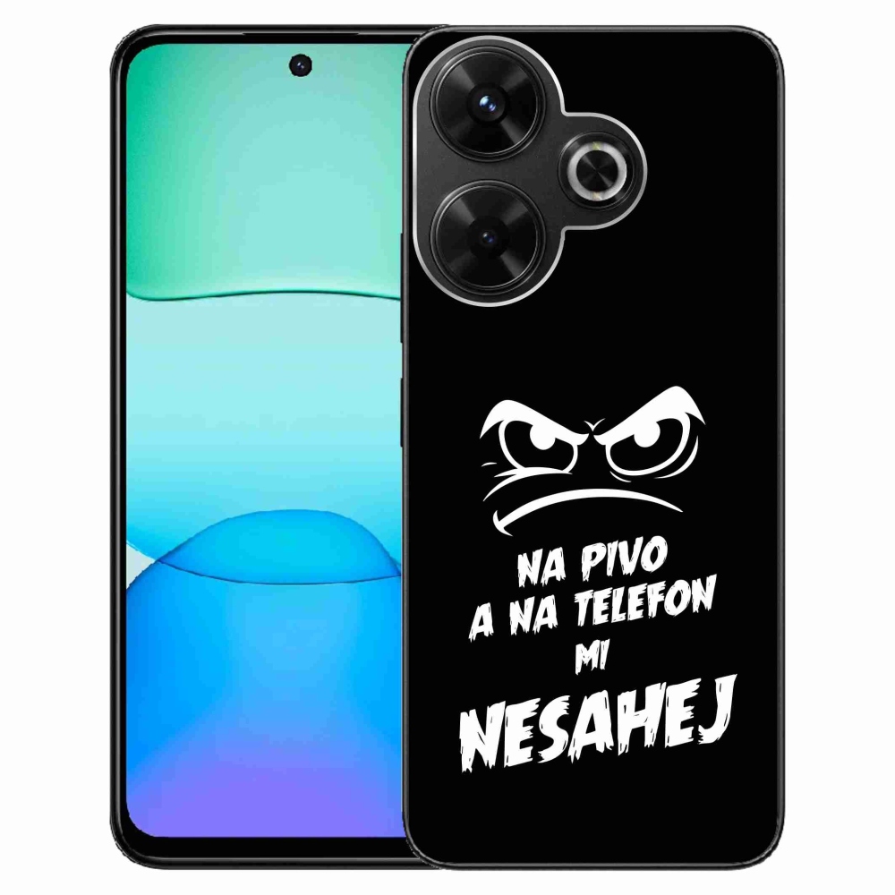 Gelový kryt mmCase na Xiaomi Redmi 13 4G/Poco M6 4G  - pivní motiv 2 černé pozadí