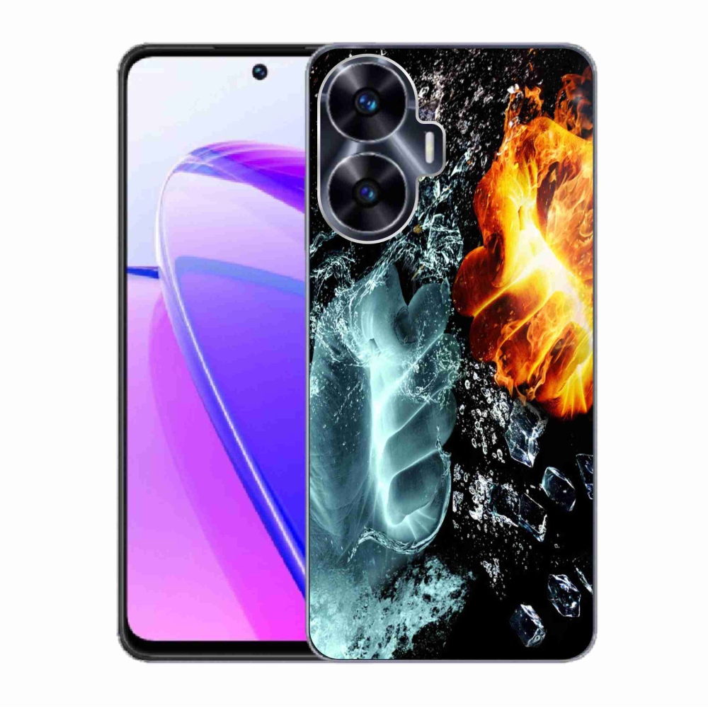 Gelový kryt mmCase na Realme C55 - voda a oheň